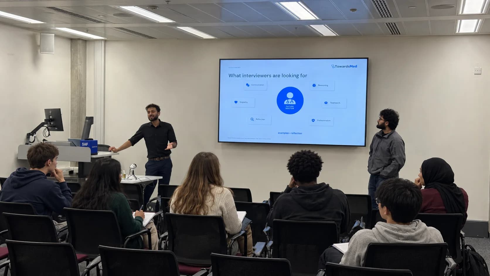 Students taking part in a teaching session